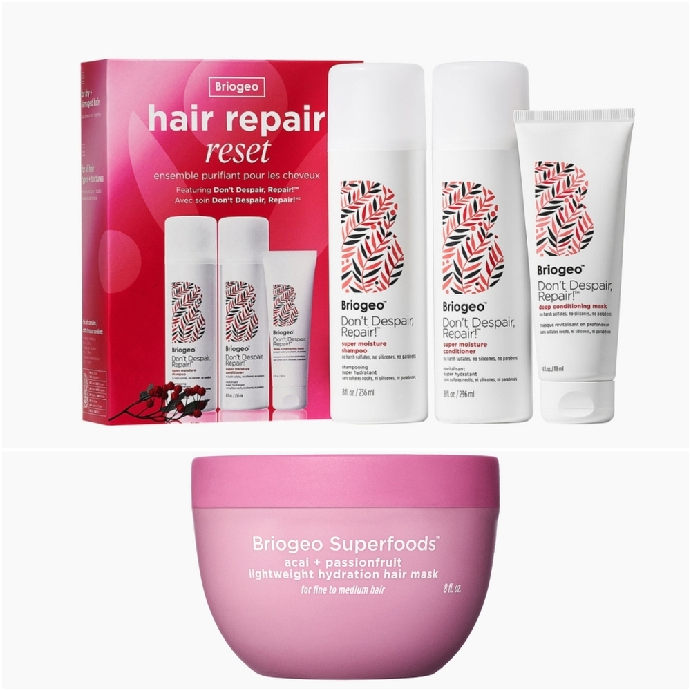 NEW Briogeo Don't Despair, Repair Hair Repair Set & Lightweight Hydration Mask